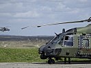 Auch der Hubschrauber NH-90 war beim Scharfschießen eingebunden. (Bild öffnet sich in einem neuen Fenster)
