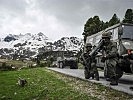Übungsziel: Gesicherter "Motorisierter Marsch" im Hochgebirge. (Bild öffnet sich in einem neuen Fenster)