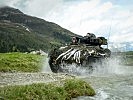 Ein gepanzertes Unterstützungsfahrzeug "Wiesel" im Angriff. (Bild öffnet sich in einem neuen Fenster)