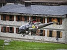 Eine "Alouette" III ist als Notarzthubschrauber ausgerüstet. (Bild öffnet sich in einem neuen Fenster)