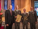 Generalsekretär Baumann, Leutntante Kühnel und Schmid, GenMjr Pronhagl. (Bild öffnet sich in einem neuen Fenster)