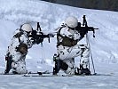 Feuerkampf am verschneiten Übungsplatz Hochfilzen. (Bild öffnet sich in einem neuen Fenster)