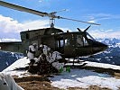 Hubschrauber sind ebenso Teil der Ausbildung im Gebirge. (Bild öffnet sich in einem neuen Fenster)