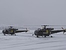 Zwei "Alouette" III bereit für den Einsatz. (Bild öffnet sich in einem neuen Fenster)