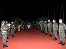 Die Soldatinen und Soldaten der Impfstraße zum Festakt angetreten.