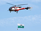 Die "Alouette" III mit Sonderlackierung. (Bild öffnet sich in einem neuen Fenster)