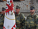 Der Fahnentrupp der 6. Gebirgsbrigade. (Bild öffnet sich in einem neuen Fenster)