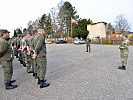 Die Soldaten des Jägerbataillons Salzburg zur Flaggenparade angetreten. (Bild öffnet sich in einem neuen Fenster)
