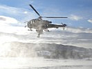 Eine "Alouette" III während der Notfallübung. (Bild öffnet sich in einem neuen Fenster)