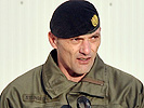 Oberstleutnant Steingresz bei seiner Antrittsrede. (Bild öffnet sich in einem neuen Fenster)
