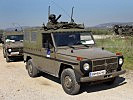 Ein Puch G-Geländefahrzeug mit Maschinengewehr. (Bild öffnet sich in einem neuen Fenster)