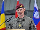 Oberstleutnant Scharf bei seiner Antrittsrede. (Bild öffnet sich in einem neuen Fenster)
