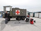 Ein Pinzgauer beim Abgastest. (Bild öffnet sich in einem neuen Fenster)