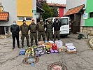 Die Versorgungsgruppe der Infanteriekompanie bei der Übergabe der Spende. (Bild öffnet sich in einem neuen Fenster)