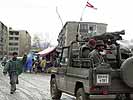 Gemischte motorisierte Patrouille in Kabul. (Bild öffnet sich in einem neuen Fenster)