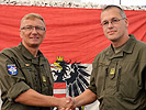 Die Kommandanten: Oberst Staudacher, l., und Obersleutnant Kohlweg. (Bild öffnet sich in einem neuen Fenster)