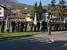 Ungarische und österreichische Soldaten stellten die Ehren-Abordnung. (Bild öffnet sich in einem neuen Fenster)