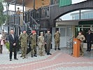 In seiner Rede betont Generalmajor Fungo die Wichtigkeit des Einsatzes. (Bild öffnet sich in einem neuen Fenster)