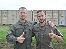 Korporal Patrick W. und Zugsführer Michael K.nach dem Zieleinlauf. (Bild öffnet sich in einem neuen Fenster)