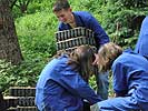 Mitarbeiter des Forstamtes und Schüler bei der Aufforstung. (Bild öffnet sich in einem neuen Fenster)