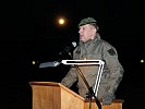 Generalmajor Dieter Heidecker bei seiner Ansprache. (Bild öffnet sich in einem neuen Fenster)