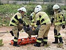 Die Feuerwehrmänner unterstüzen beim Abtransport. (Bild öffnet sich in einem neuen Fenster)