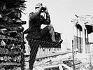 Ein österreichischer Soldat beobachtet die Situation in Ungarn. (Bild öffnet sich in einem neuen Fenster)