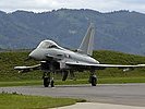 A Eurofighter interceptor on its airbase in Zeltweg.