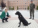 Klaudia Tanner mit Militärhund "Cowboy". (Bild öffnet sich in einem neuen Fenster)