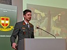 Lehrgangsteilnehmer Hauptmann Mayr gab einen Rückblick. (Bild öffnet sich in einem neuen Fenster)