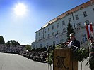 Bundespräsident Heinz Fischer dankt in seiner Rede den Soldaten. (Bild öffnet sich in einem neuen Fenster)