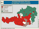 Brotgetreideproduktion Österreichs nach Überschuss- und Zuschussgebieten.