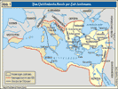 Das Oströmische Reich zur Zeit Justinians.
(Zum Vergrößern anklicken !)