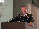 Brigadier Jürgen Wörgötter begrüßt die Gäste.