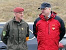 Brigadier Gitschthaler und Bezirkshauptmann Klösch besuchten die Übung. (Bild öffnet sich in einem neuen Fenster)