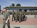 Ausmarsch der Truppe unter dem Kommando von Major Stacher. (Bild öffnet sich in einem neuen Fenster)