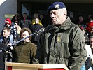 Auch Oberst Maximillian Trares richtete einige Worte an die Soldaten. (Bild öffnet sich in einem neuen Fenster)