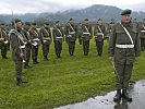 Die Militärmusik Niederösterreich empfing den Papst am Flugfeld Mariazell. (Bild öffnet sich in einem neuen Fenster)