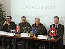 V.l.: Oberst Müller, Brigadier Gruber, Oberst Muntwyler, Bürgerm. Amann. (Bild öffnet sich in einem neuen Fenster)