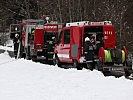 Die Feuerwehr beendet ihren Löscheinsatz. (Bild öffnet sich in einem neuen Fenster)