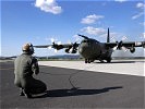 Die C-130 'Hercules' kurz vor dem Abflug von Linz-Hörsching.