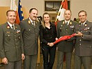 Oberst Andreas Putz, Generalmajor Kurt Raffetseder, Life Radio Redakteurin Michaela Roithmayr, Brigadier Robert Prader und Oberst Alexander Barthou