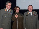 V.l.: Brigadier Wessely, Landesrätin Johanna Mikl-Leitner und General Entacher.