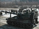Eine Panzerhaubitze M-109 demonstrierte die Kraft der Artillerie.