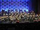 Die Militärmusik Vorarlberg im großen Saal des Bregenzer Festspielhauses.