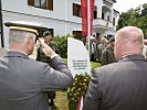 Kranzniederlegung am Gedenkstein für den Sicherungseinsatz 1991.