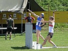 Beim Werfen müssen die Athleten in einen Zielkreis treffen.