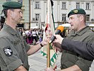 Hofer gab das Kommando an Brigadier Starlinger, l., zurück.