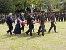 Die Bundesdienstflagge wird zur Flaggenparade getragen.