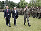 Landeshauptmann Pühringer, Vizebürgermeister Wimmer und Militärkommandant Raffetseder.